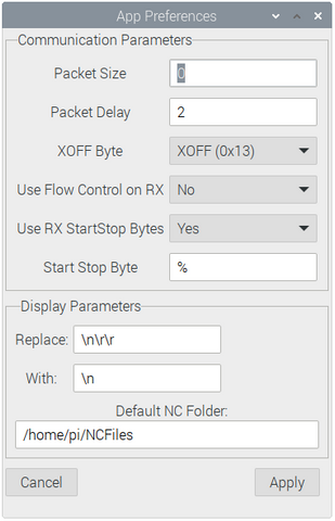 CNCFeeder Raspberry Pi Application