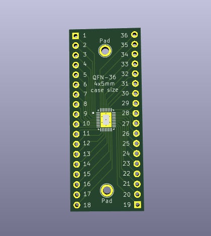 QFN-36 4mm x 5mm Breakout Board
