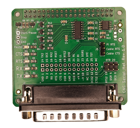 RS232 Serial DB25 Raspberry Pi Hat for CNC Without the Cable