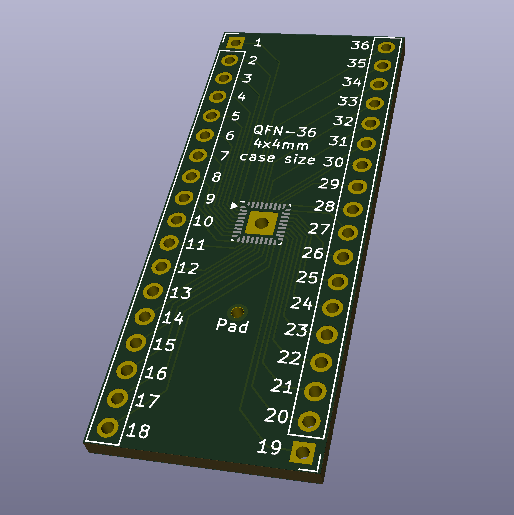 QFN-36 4mm x 4mm Breakout Board