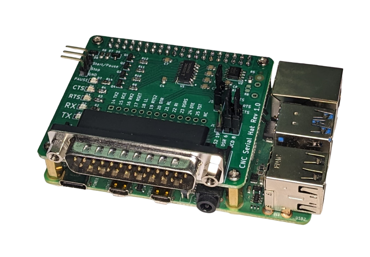 Serial Terminal Raspberry Pi RS232 Serial DB25 Raspberry Pi Hat for CNC – Byte 2 Bot