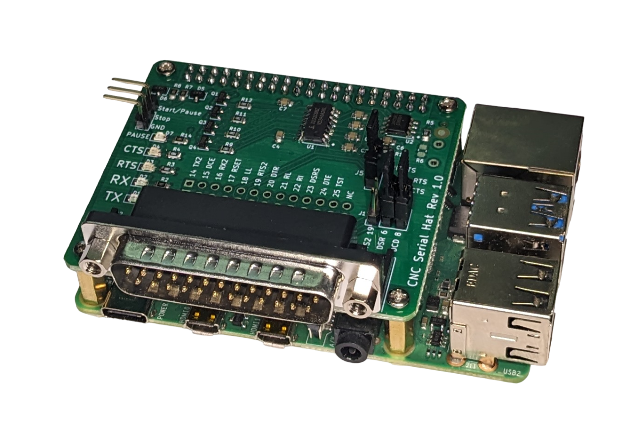 RS232 Serial DB25 Raspberry Pi Hat for CNC