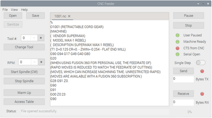 CNCFeeder Raspberry Pi Application