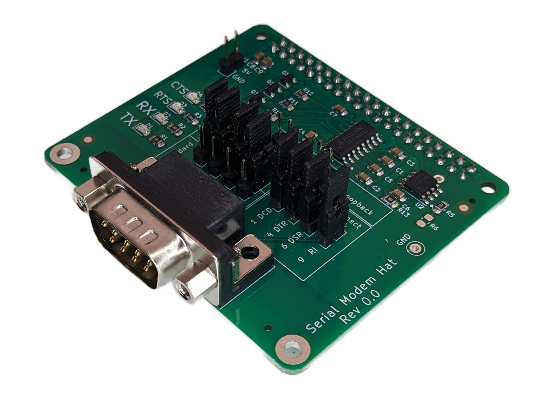 Pi Serial Modem Hat (RS232 9 Pin) | Byte 2 Bot