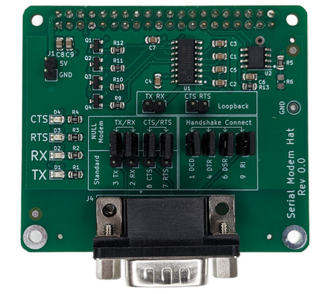 Pi Serial Modem Hat (RS232 9 Pin)